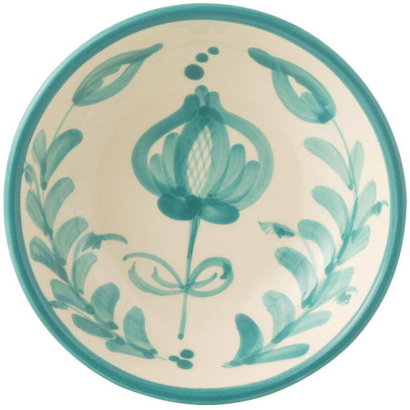 Bol à apéro 14 cm en Céramique Bleu aqua Blanc Motif fleur Granada - 2