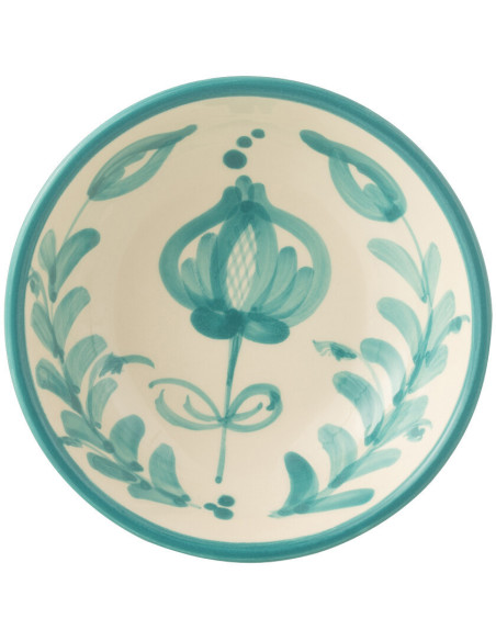 Bol à apéro 14 cm en Céramique Bleu aqua Blanc Motif fleur Granada - 2