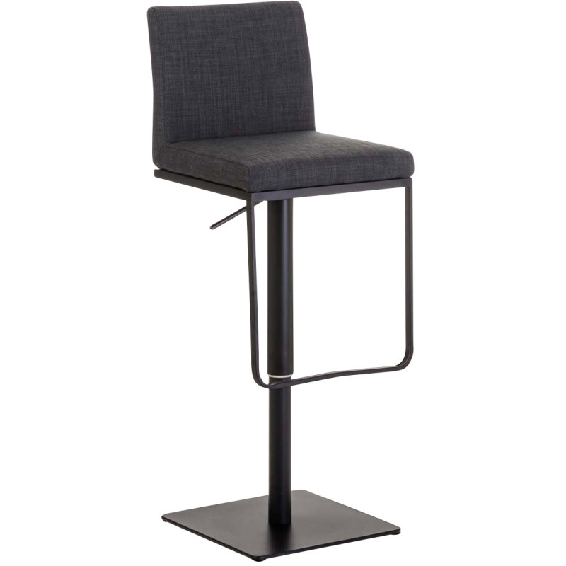 Tabouret de bar Avec dossier Nolan en Polyester Gris foncé Métal Noir Mat - 1