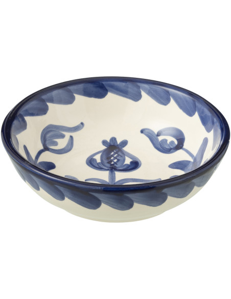 Bol à apéro 14 cm en Céramique Bleu cobalt Blanc Motif fleur Granada - 1