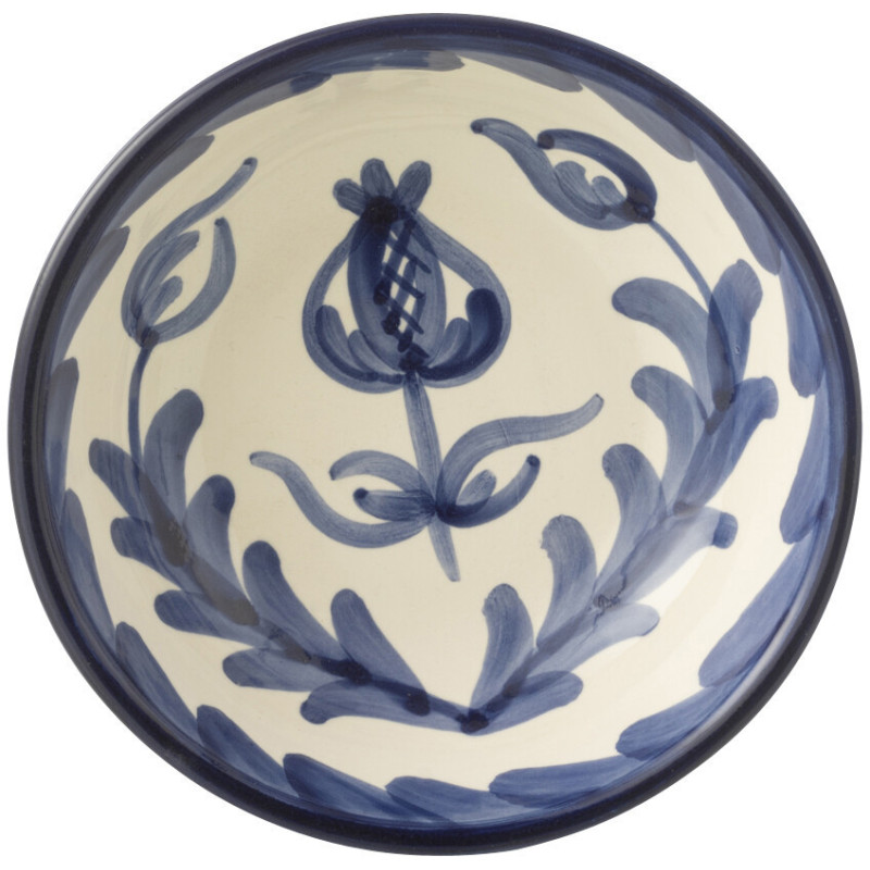 Bol à apéro 14 cm en Céramique Bleu cobalt Blanc Motif fleur Granada - 3