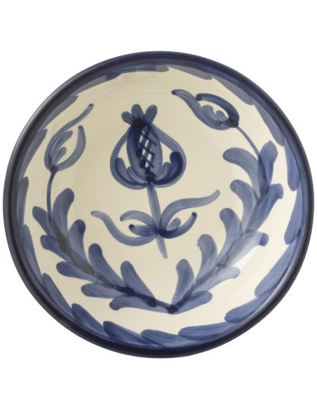 Bol à apéro 14 cm en Céramique Bleu cobalt Blanc Motif fleur Granada - 3