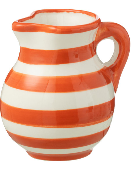 Petit Pichet original 500 ml en Céramique Orange Blanc Motif lignes Granada - 1