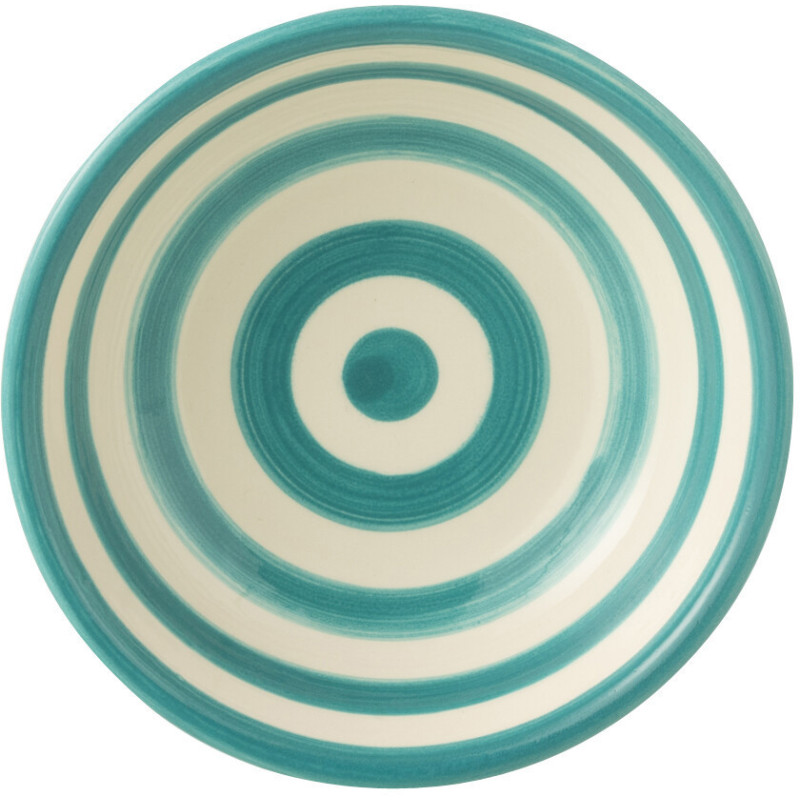 Bol à apéro 14 cm en Céramique Bleu aqua Blanc Motif lignes Granada - 2