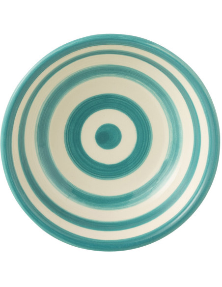 Bol à apéro 14 cm en Céramique Bleu aqua Blanc Motif lignes Granada - 2