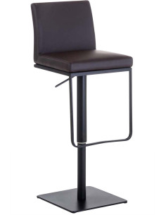 Tabouret de bar Avec dossier Nolan en Polyuréthane Chocolat Métal Noir Mat - 1