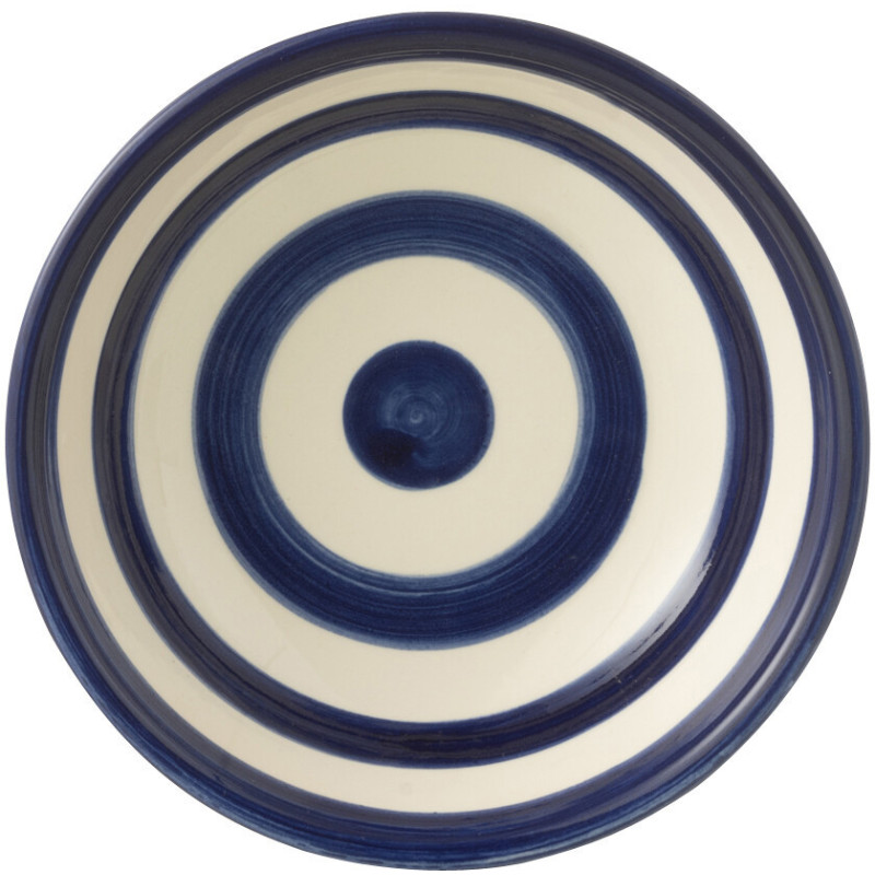 Bol à apéro 14 cm en Céramique Bleu cobalt Blanc Motif lignes Granada - 2