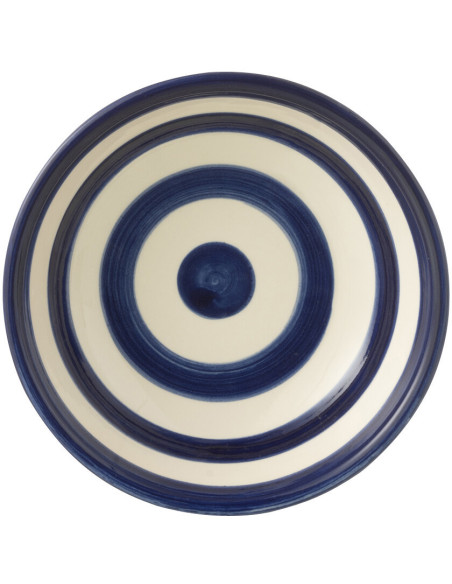 Bol à apéro 14 cm en Céramique Bleu cobalt Blanc Motif lignes Granada - 2