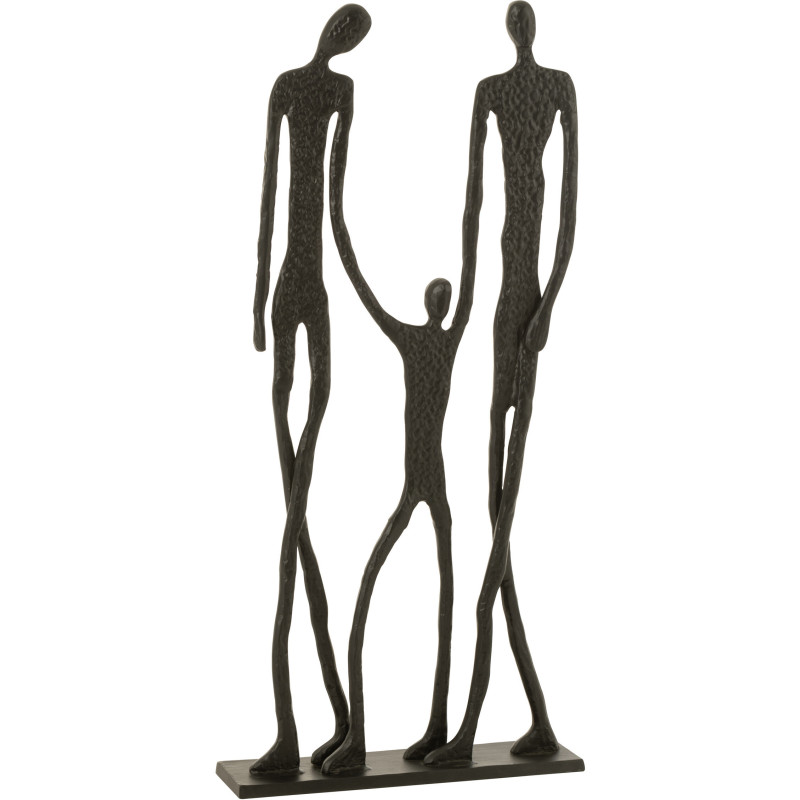 Grande Sculpture abstraite Famille Hauteur 122 cm en Métal Noir Tava - 1