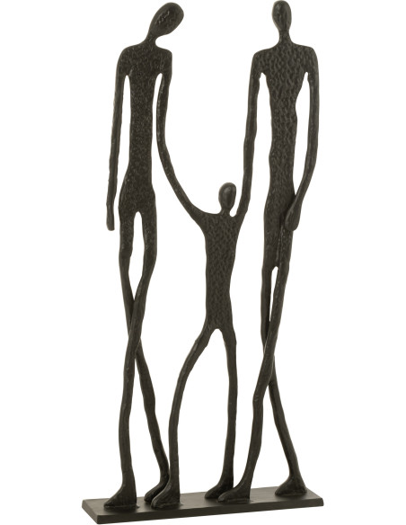 Grande Sculpture abstraite Famille Hauteur 122 cm en Métal Noir Tava - 1
