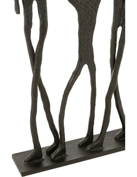 Grande Sculpture abstraite Famille Hauteur 122 cm en Métal Noir Tava - 3