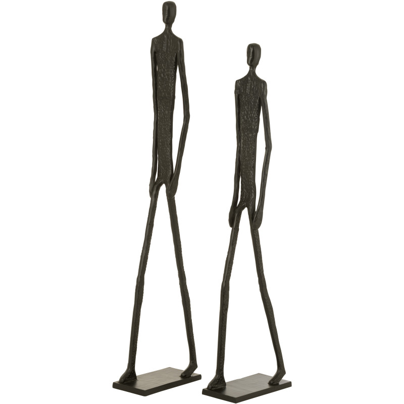 Grandes Sculptures abstraites Personnages en Métal Noir Doro (Lot de 2) - 1