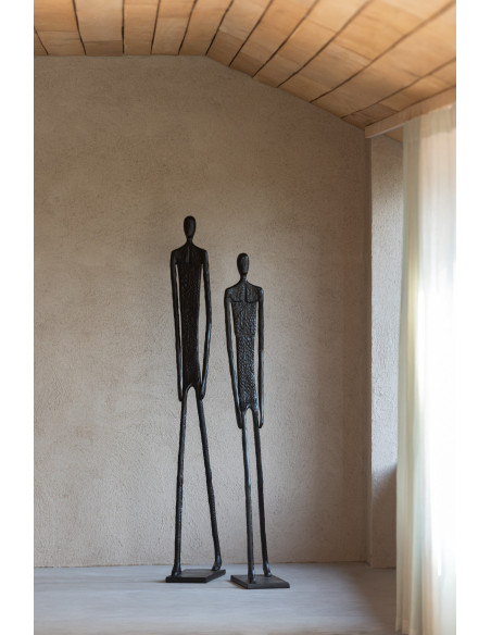 Grandes Sculptures abstraites Personnages en Métal Noir Doro (Lot de 2) - 2