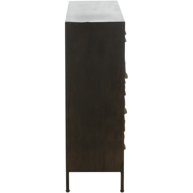 Meuble d'apothicaire vintage 16 tiroirs en Bois Marron Métal Noir Botaniel - 4