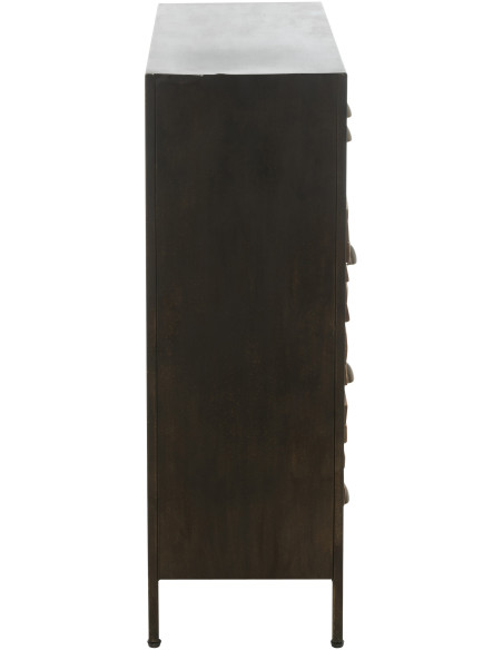 Meuble d'apothicaire vintage 16 tiroirs en Bois Marron Métal Noir Botaniel - 4