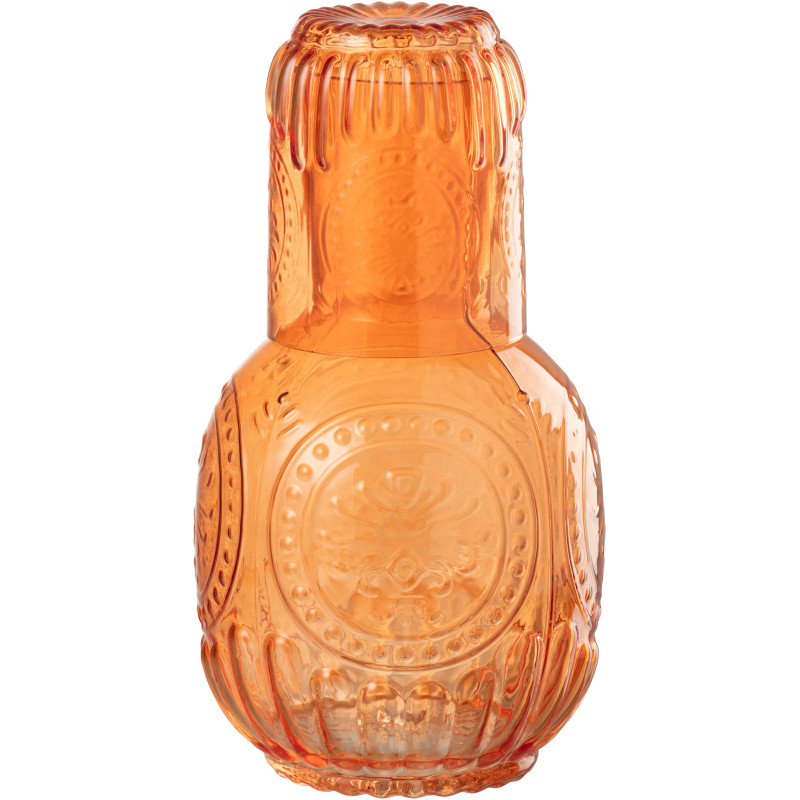 Carafe moderne 750 ml avec verre en Verre Orange Maya - 2