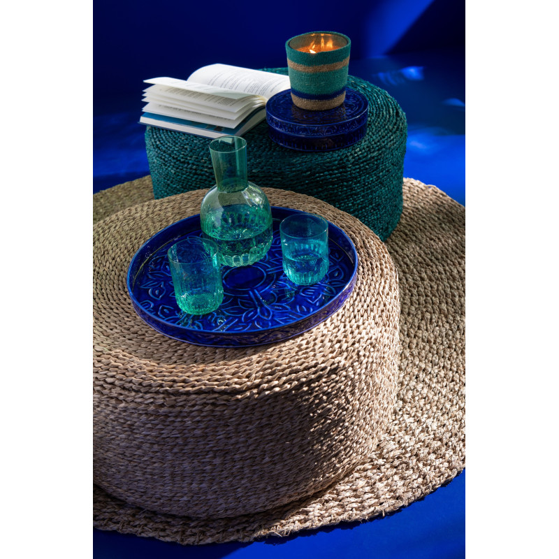 Carafe moderne 750 ml avec verre en Verre Bleu turquoise Maya - 2