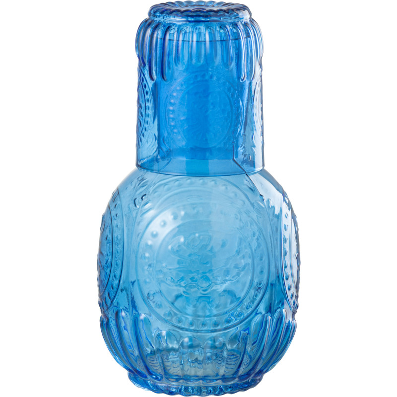 Carafe moderne 750 ml avec verre en Verre Bleu Maya - 2