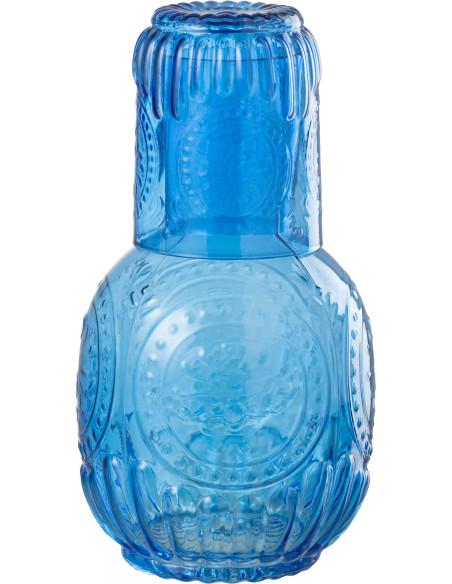Carafe moderne 750 ml avec verre en Verre Bleu Maya - 2