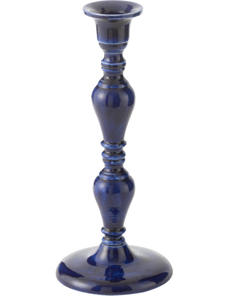 Grand Bougeoir moderne Hauteur 52 cm en Métal Bleu foncé Nag - 1