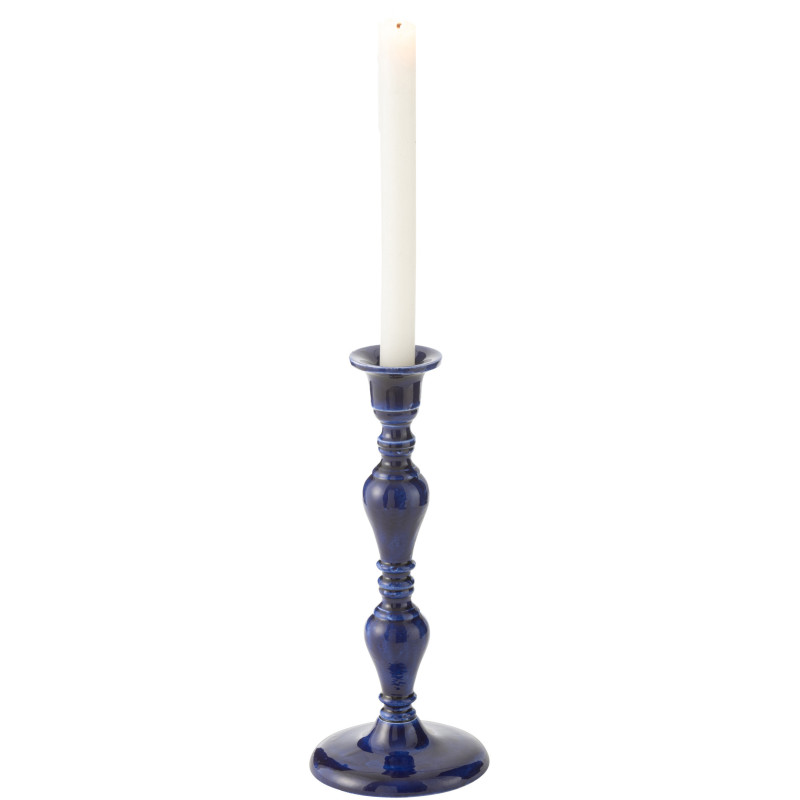 Grand Bougeoir moderne Hauteur 52 cm en Métal Bleu foncé Nag - 2