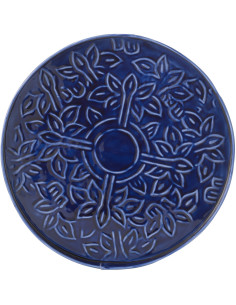 Plateau déco moderne rond 35 cm en Métal Bleu foncé Nag - 2