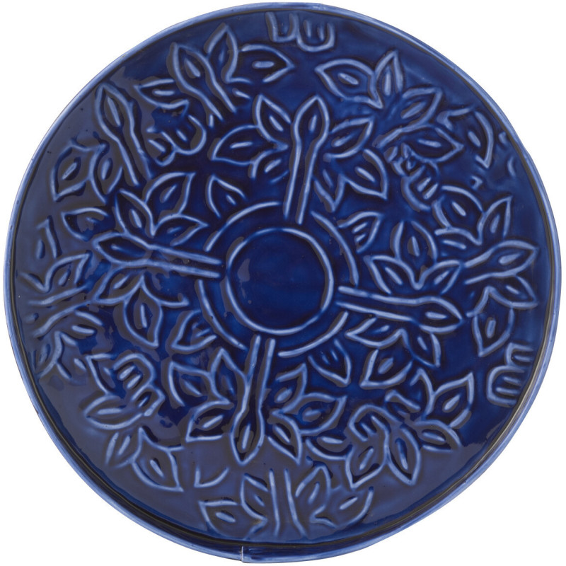 Plateau déco moderne rond 35 cm en Métal Bleu foncé Nag - 2