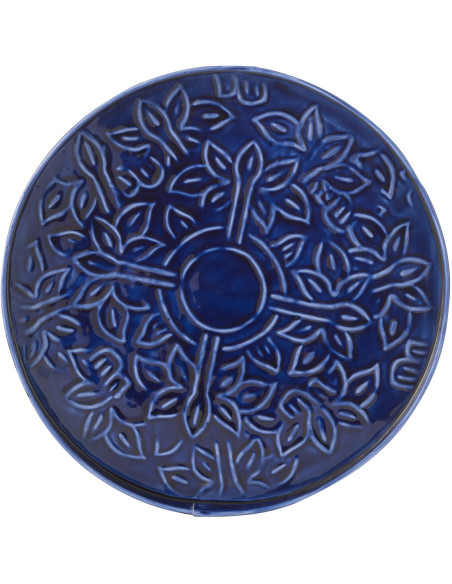 Plateau déco moderne rond 35 cm en Métal Bleu foncé Nag - 2