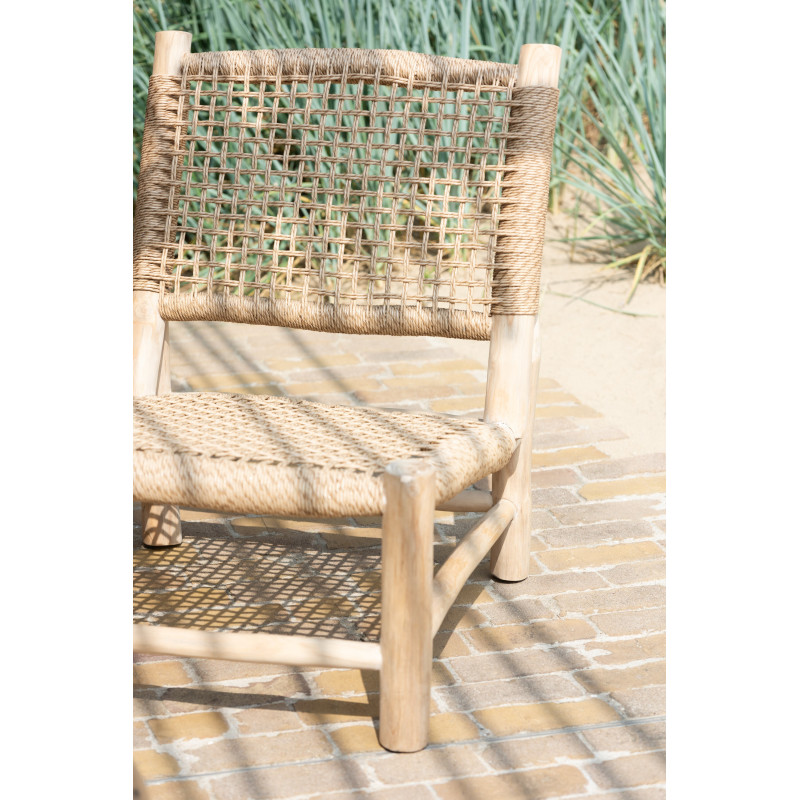 Fauteuil bas bord de mer en Bois de teck Résine synthétique Naturel Vita - 2
