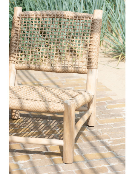 Fauteuil bas bord de mer en Bois de teck Résine synthétique Naturel Vita - 2