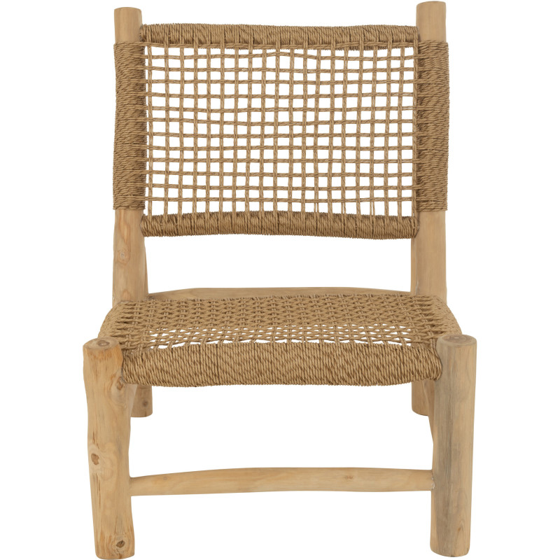 Fauteuil bas bord de mer en Bois de teck Résine synthétique Naturel Vita - 3