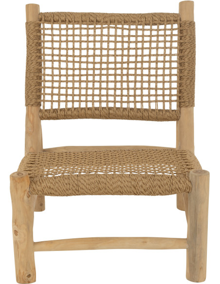 Fauteuil bas bord de mer en Bois de teck Résine synthétique Naturel Vita - 3