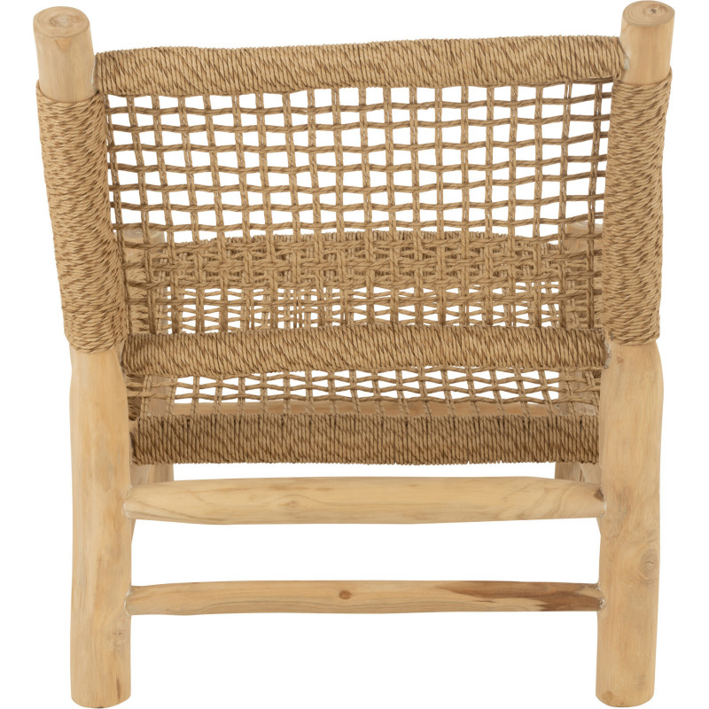 Fauteuil bas bord de mer en Bois de teck Résine synthétique Naturel Vita - 5