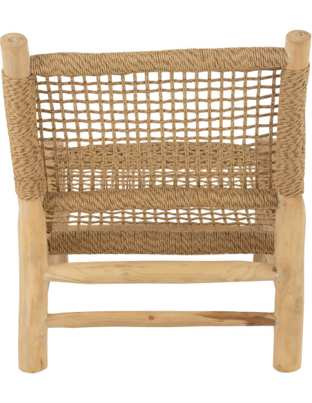 Fauteuil bas bord de mer en Bois de teck Résine synthétique Naturel Vita - 5
