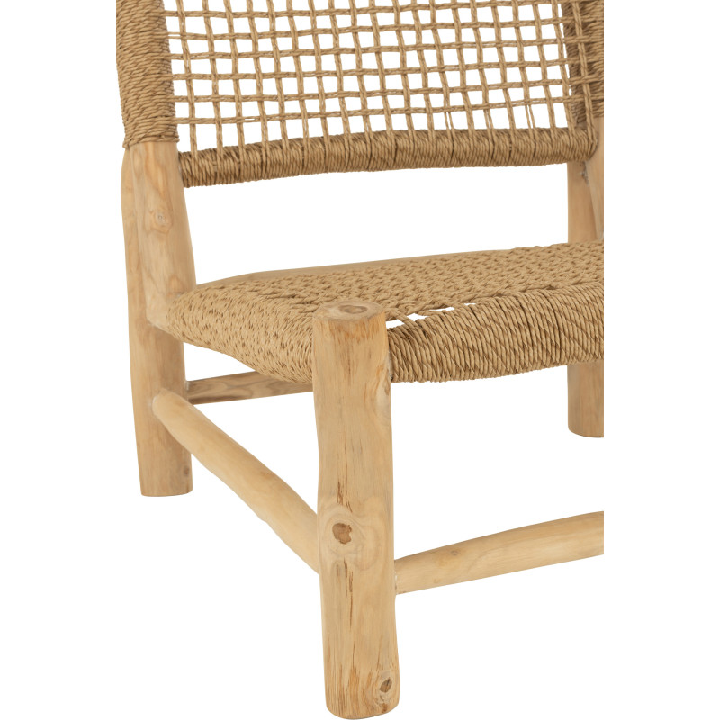 Fauteuil bas bord de mer en Bois de teck Résine synthétique Naturel Vita - 6