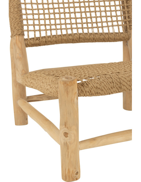 Fauteuil bas bord de mer en Bois de teck Résine synthétique Naturel Vita - 6
