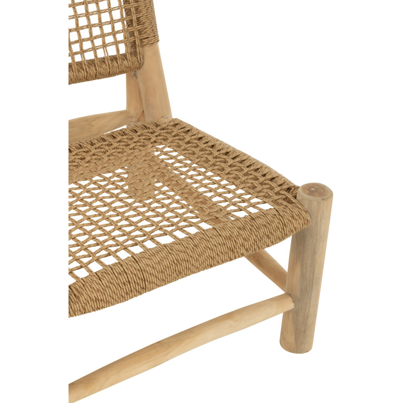 Fauteuil bas bord de mer en Bois de teck Résine synthétique Naturel Vita - 7