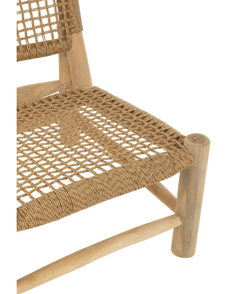 Fauteuil bas bord de mer en Bois de teck Résine synthétique Naturel Vita - 7