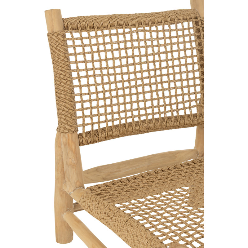 Fauteuil bas bord de mer en Bois de teck Résine synthétique Naturel Vita - 8