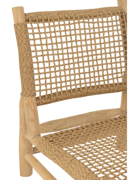 Fauteuil bas bord de mer en Bois de teck Résine synthétique Naturel Vita - 8