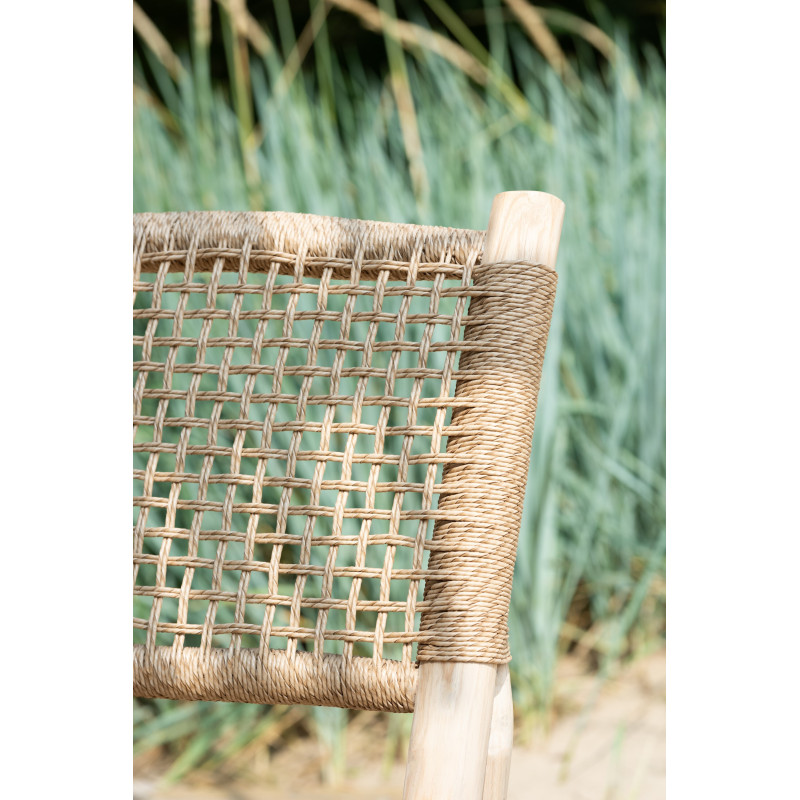 Fauteuil bas bord de mer en Bois de teck Résine synthétique Naturel Vita - 9