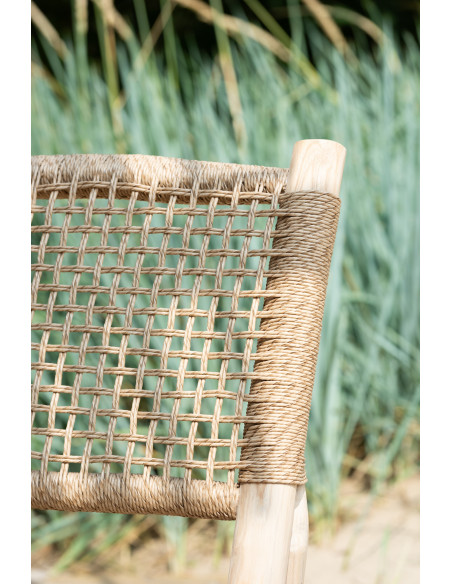 Fauteuil bas bord de mer en Bois de teck Résine synthétique Naturel Vita - 9