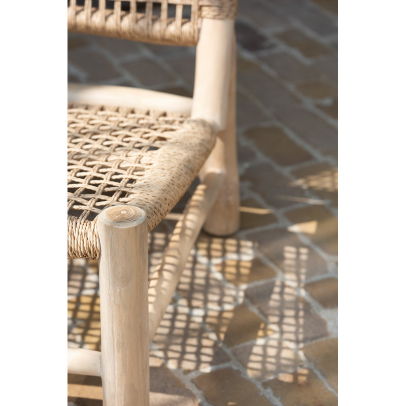 Fauteuil bas bord de mer en Bois de teck Résine synthétique Naturel Vita - 10
