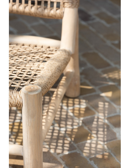 Fauteuil bas bord de mer en Bois de teck Résine synthétique Naturel Vita - 10
