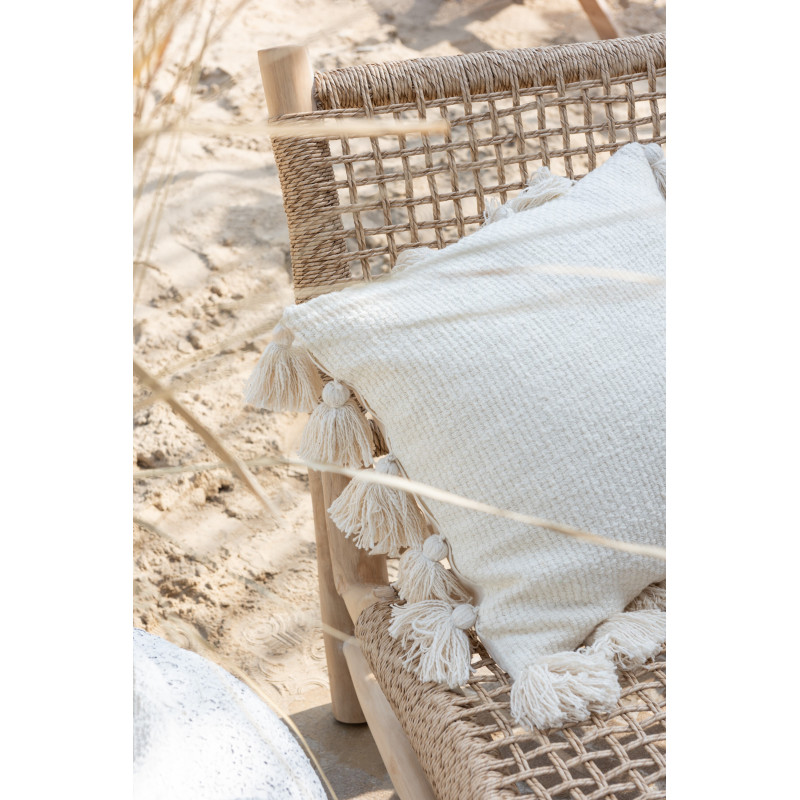 Fauteuil bas bord de mer en Bois de teck Résine synthétique Naturel Vita - 11