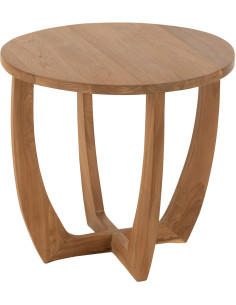Table d'appoint bord de mer Ronde en Bois de teck Naturel Bruni - 1