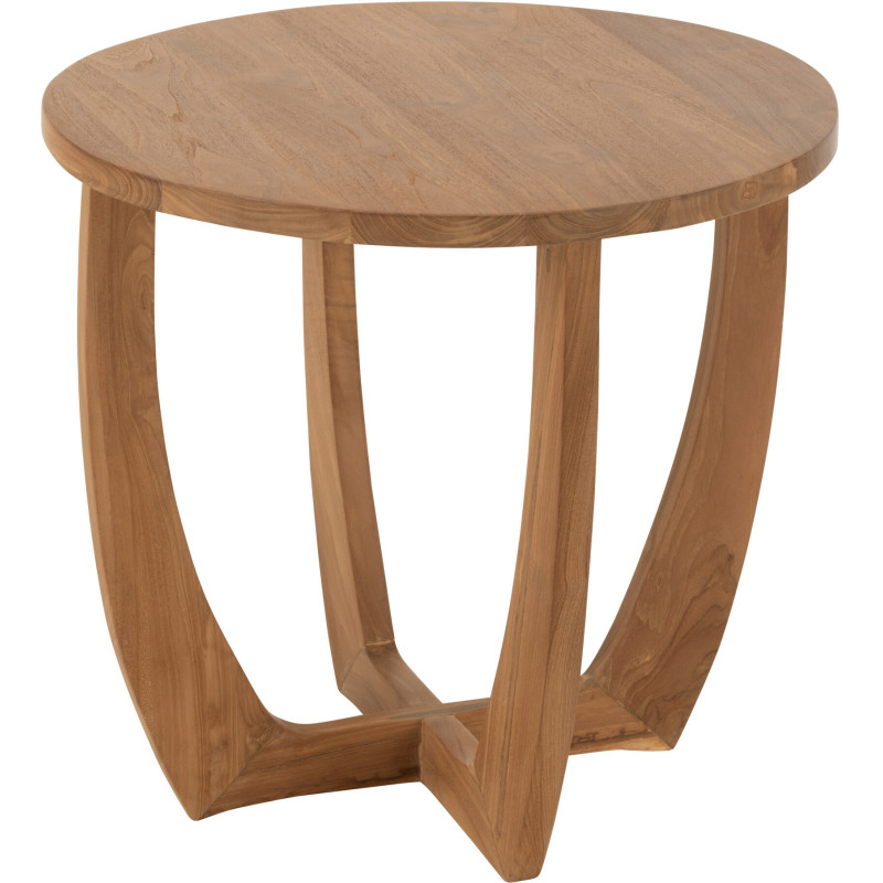 Table d'appoint bord de mer Ronde en Bois de teck Naturel Bruni - 1