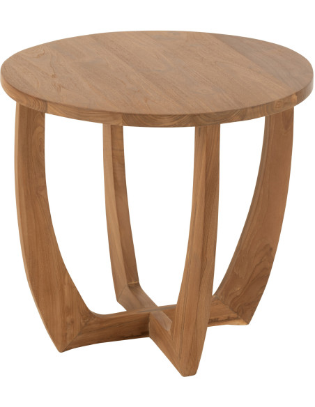 Table d'appoint bord de mer Ronde en Bois de teck Naturel Bruni - 1