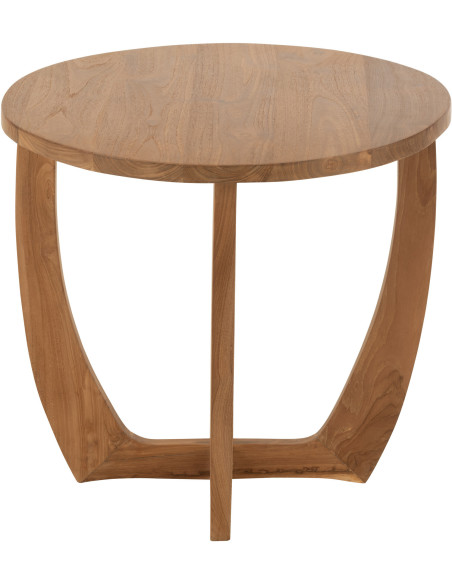 Table d'appoint bord de mer Ronde en Bois de teck Naturel Bruni - 3