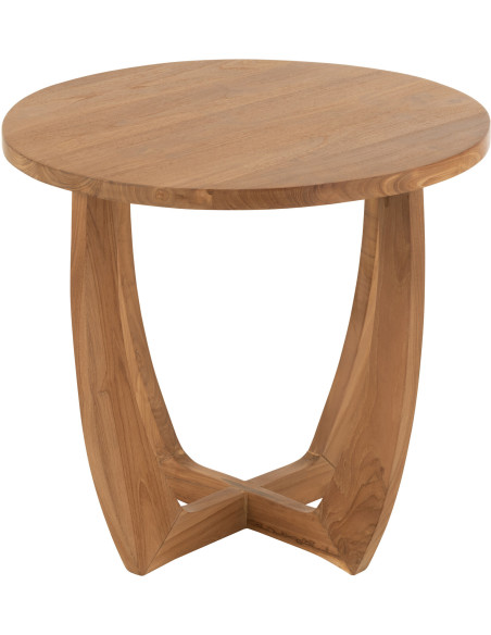 Table d'appoint bord de mer Ronde en Bois de teck Naturel Bruni - 4